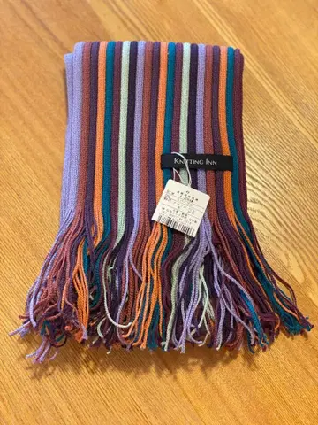 마츠이 니트기켄 퍼플 계열 머플러 새상품급