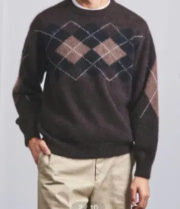 BATONER 바토너 UASP 아가일 크루넥 니트 모헤어 1