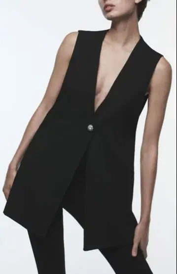 ZARA 자라 비쥬 버튼 사이드 슬릿 V 베스트