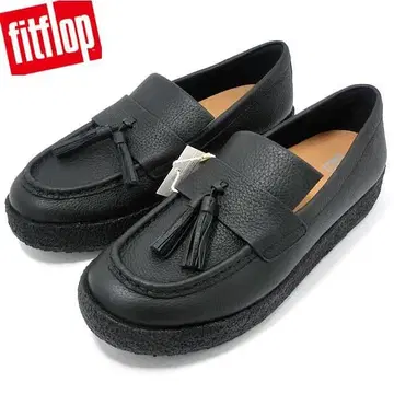 새상품 핏플랍 여성용 가죽 태슬 로퍼 US 6 23cm 블랙