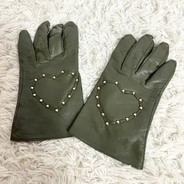 MOSCHINO 모스키노 가죽 장갑 이탈리아제 하트 디자인