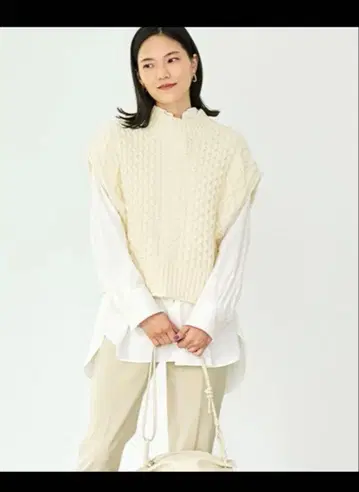 GREEN LABEL RELAXING 로우게이지 아란 니트 베스트