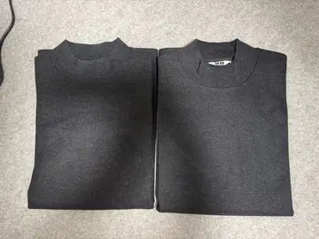 [ 2개 세트 ] 유니클로 브러쉬드 저지 모크넥 T셔츠