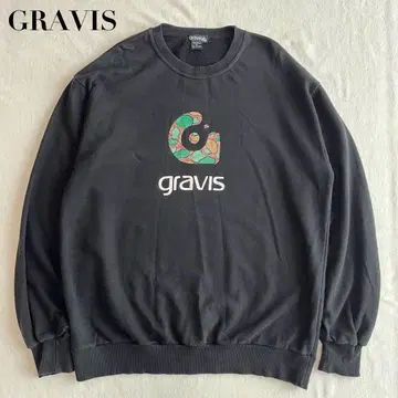 90s~00s 한국제 GRAVIS 그래비스 맨투맨 트레이닝복 L 블랙
