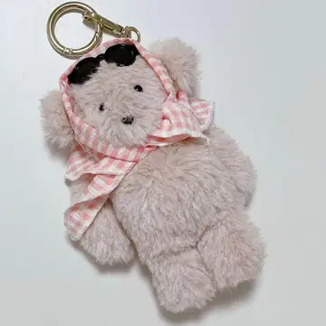 릴리 브라운 릴리 베어 참 키링 봉제 인형 핑크