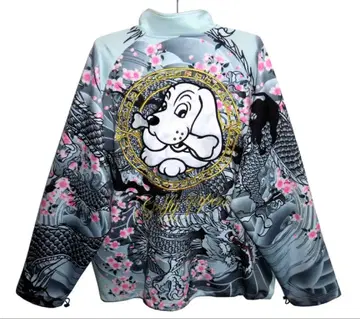 새상품급 GALFY 갈피 사대만 벚꽃&용 저리 트랙 자켓 L