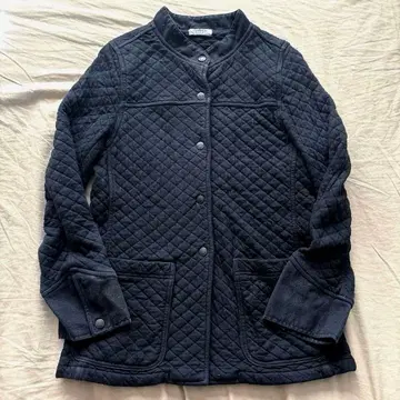 ARMEN 스탠드 카라 코튼 퀼트 자켓 블랙 아르멘