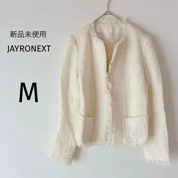 자이로넥스트 여성용 자켓 노카라 울 혼방 화이트 M