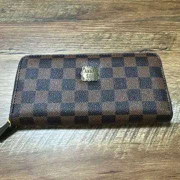 ANNA SUI 체크 무늬 장지갑 브라운 새상품