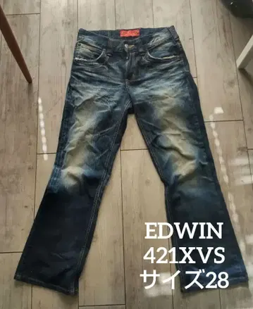 EDWIN 421XVS 사이즈 28 부츠컷 플레어 데님 구제 의류