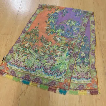 ETRO 에트로 스톨 보타니컬 오렌지 울 혼방 3 no.45