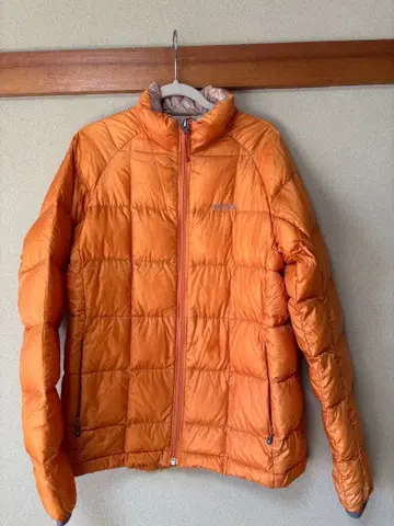 오렌지 퀼팅 다운 자켓
