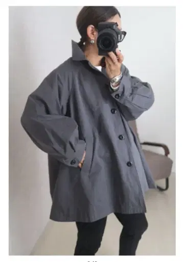 A라인 소매 볼륨 스텐카라 코트