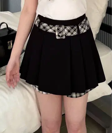체크 무늬 레이어드 미니 스커트 ROYAL PARTY