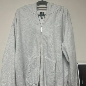 르세라핌 그레이 더블 지퍼 후드티 XL 그레이
