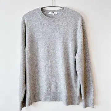 새상품급 UNIQLO 유니클로 캐시미어 100% 스웨터 그레이 XL 무지