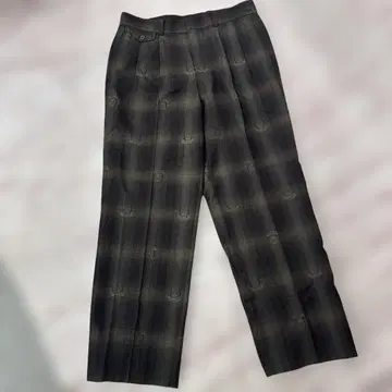 PLAYERS 블랙 계열 체크 와이드 핏 슬랙스