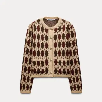 ZARA 아가일 무늬 가디건 네고 가능