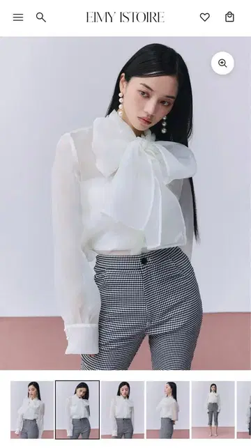 EIMY ISTOIRE 보타이 시어 블라우스 택 포함 새상품