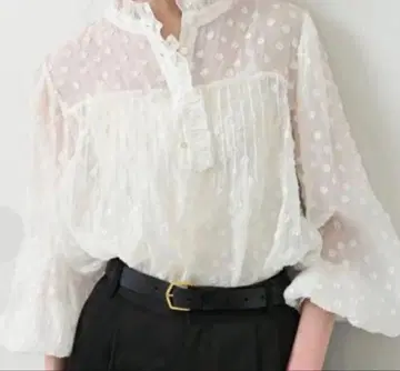 SLOBE IENA 슬로브 이에나 플라워 자카드 프릴 블라우스