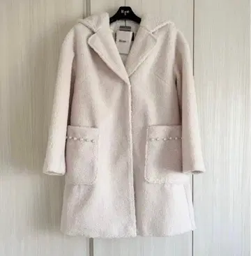 컨디션 최상 르네 DM 게재 보아 코트 펄 포켓 34