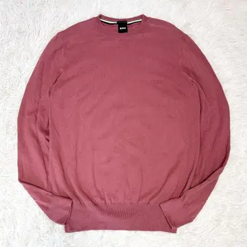 [ 현행 택 이탈리아제 원단 새상품급 ] 휴고보스 크루넥 니트 자수 로고