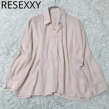 리젝시 시어 셔츠 광택 비침 오버 사이즈 겉옷 캐주얼 핑크