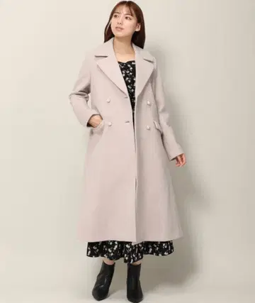 MISCH MASCH 펄 버튼 코트 핑크 울