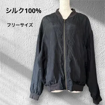 [ 실크YOU-COH SILK ] 실크 100% 블루종 점퍼 블랙 프리