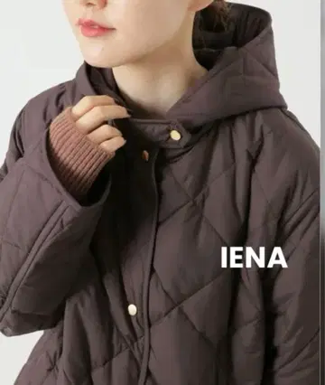 IENA 퀼팅 벤치 코트 브라운 36