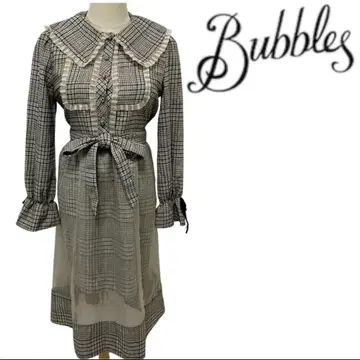 bubbles 체크 원피스 택 포함 미사용 새상품 프릴 레이스 벨트