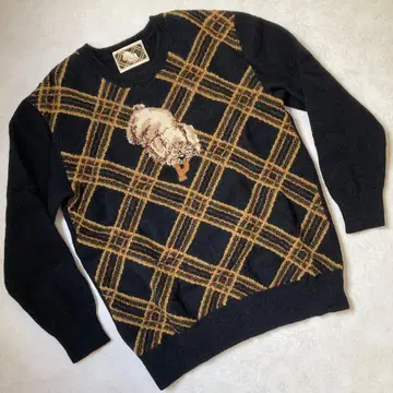 핑크하우스 스웨터 푸들 강아지 울 100%