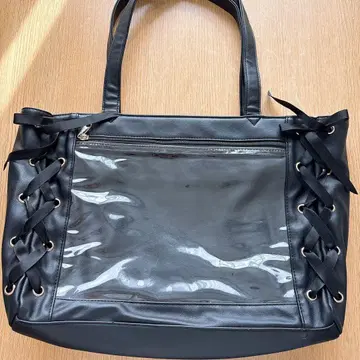 WEGO 이타백 S 사이즈 블랙 토트백 레이스업