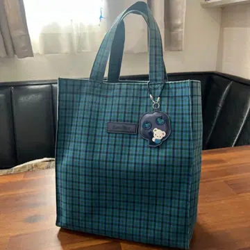 familiar 체크 무늬 토트백 세로형