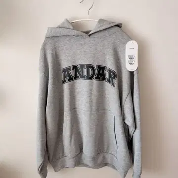 [ 미사용 새상품 ] 시그니처 로고 오버핏 후드티 [ 안다르 ]