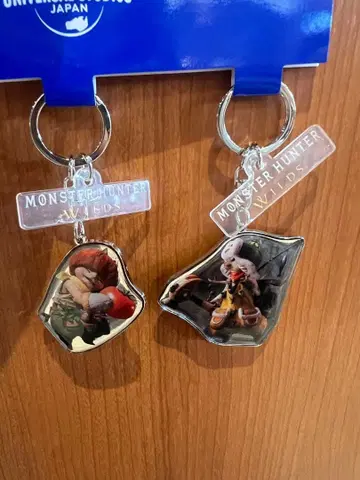 USJ 한정판 몬스터 헌터 와일즈 아일 키체인 세트