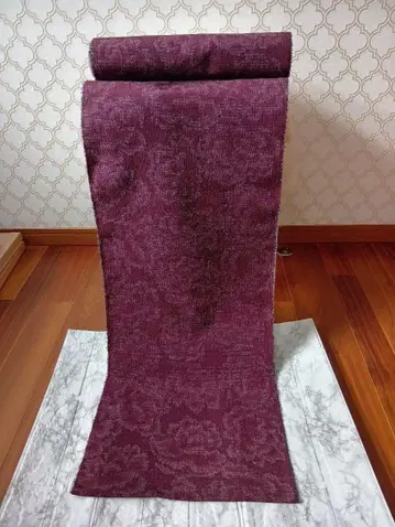 미사용품 옷감  적자색 계열 꽃무늬 139