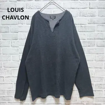 [루이샤브론] 긴팔 티셔츠 레이어드 스타일 남성용 코튼 100 LL 블랙