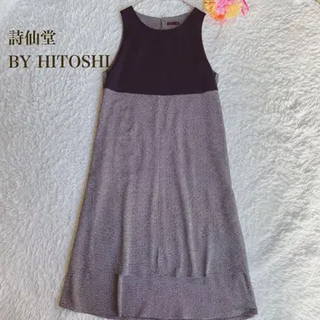 시선당 BY HITOSHI [ F ] 슬리브리스 롱 원피스 블랙/그레이