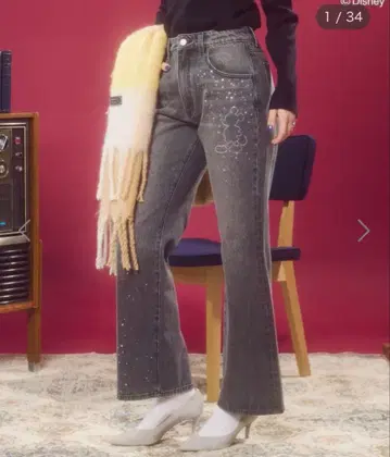 Disney 미키 비쥬 플레어 데님