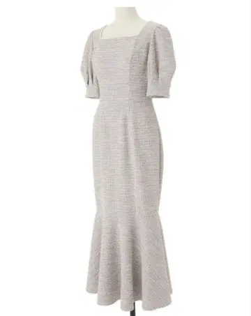 릴리안캐럿 컷트위드 스퀘어넥 원피스