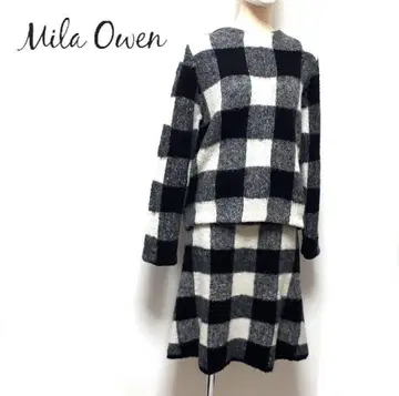 Mila Owen 미라 오웬 블록 체크 스커트 셋업