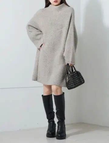 Chico, 보틀넥 니트 원피스