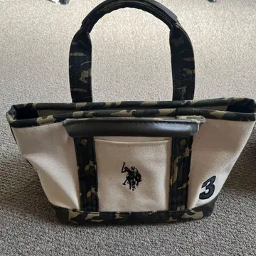 US 폴로 카모 패턴 토트백