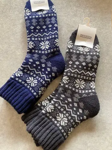 새상품 매킨토시 철학 양말 두꺼운 원단 룸삭스