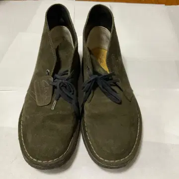 올리브 그린 스웨이드 부츠 사이드 지퍼