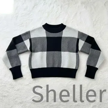 sheller 블록 체크 니트 스웨터 프리 사이즈