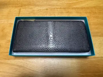 바하리 장지갑 L형 지퍼 폴리시 블랙