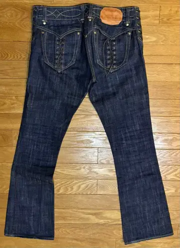 REVOLVER/레이스업 부츠컷 데님/다크 블루/M