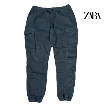 ZARA 카고 팬츠 스트레치 블랙 XL